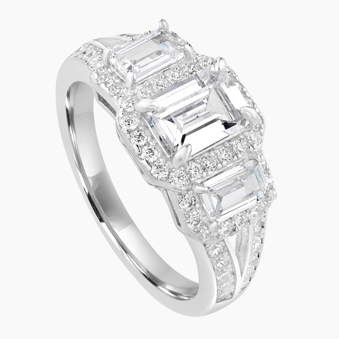 Triple Emerald Cut Ring