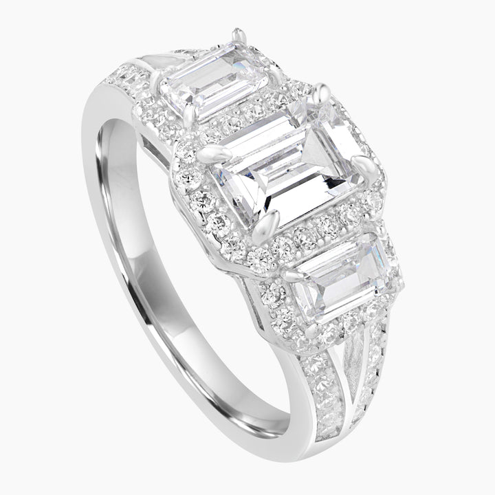 Triple Emerald Cut Ring