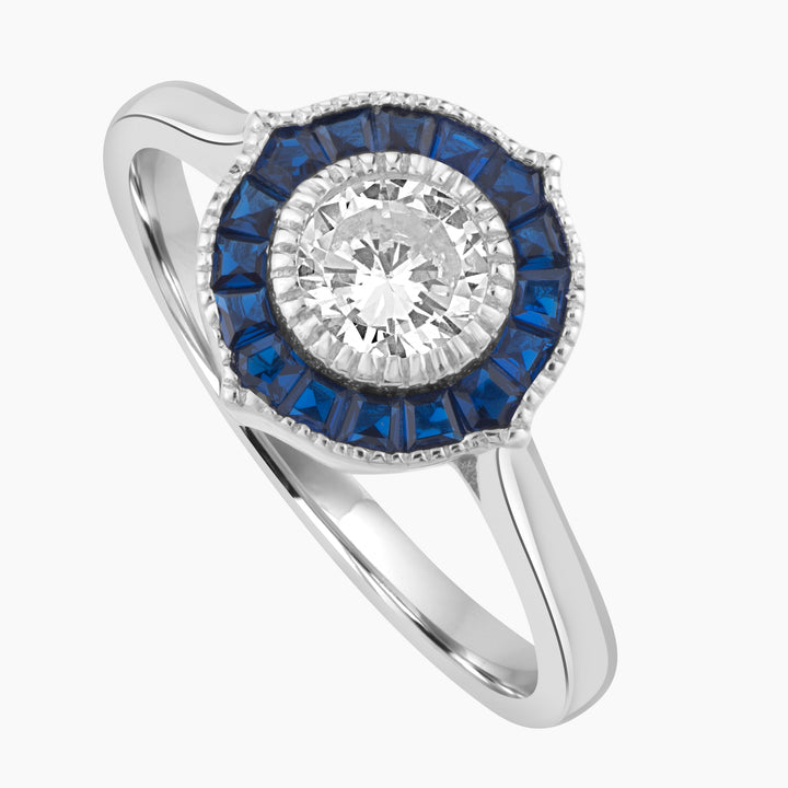 Art Deco Halo Ring