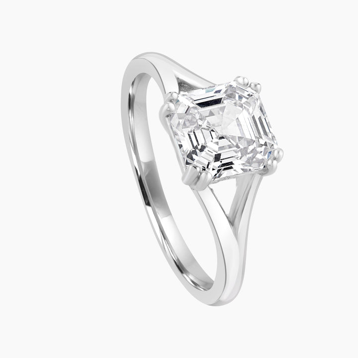 Assher Cut Cubic Zirconia Solitaire Ring