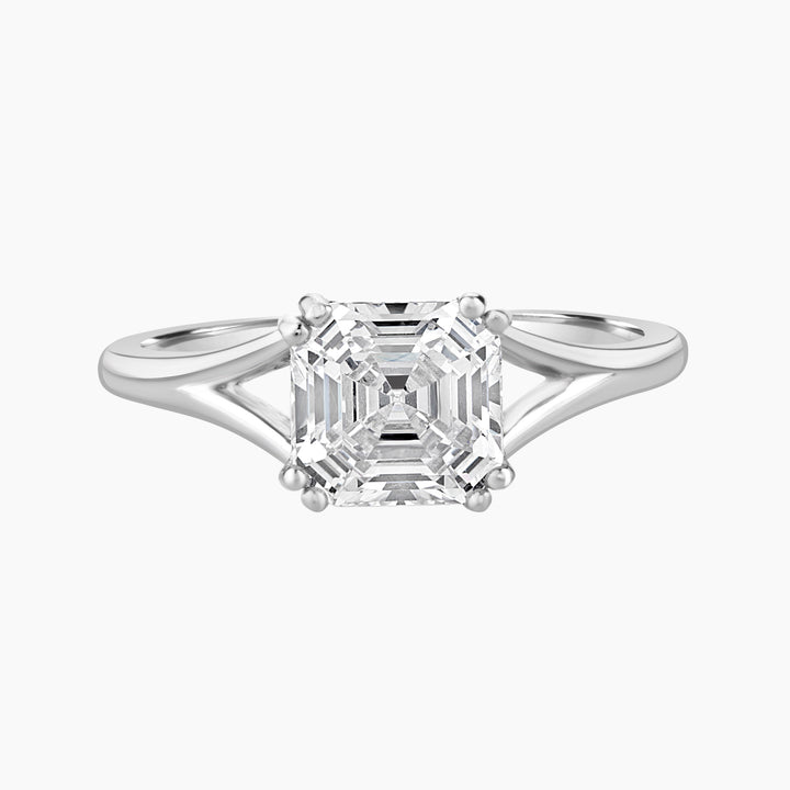 Assher Cut Cubic Zirconia Solitaire Ring