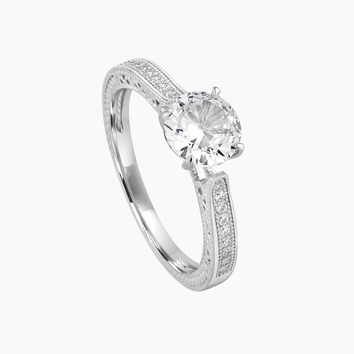 Round CZ Engagement Ring