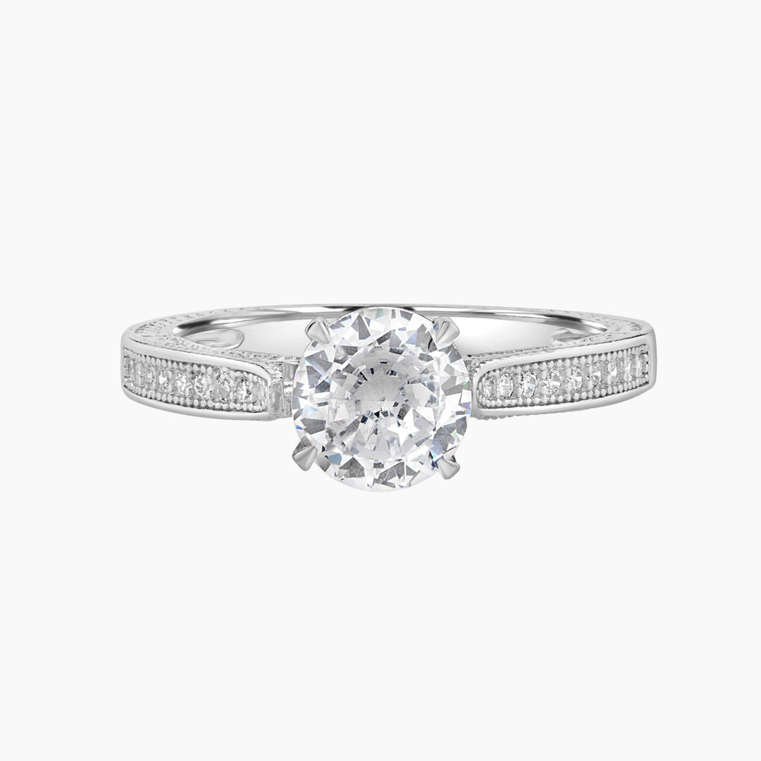 Round CZ Engagement Ring