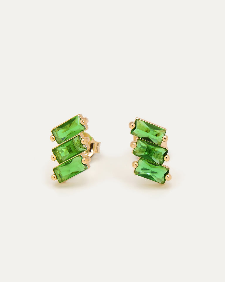 Emerald Ascent Stud Earrings