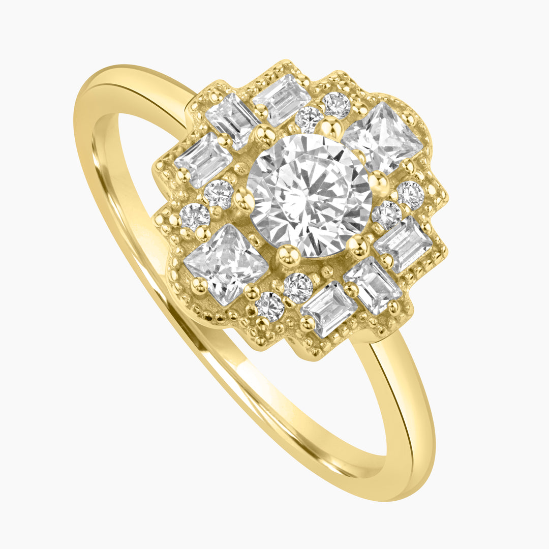 Art Deco Brilliance Ring Band