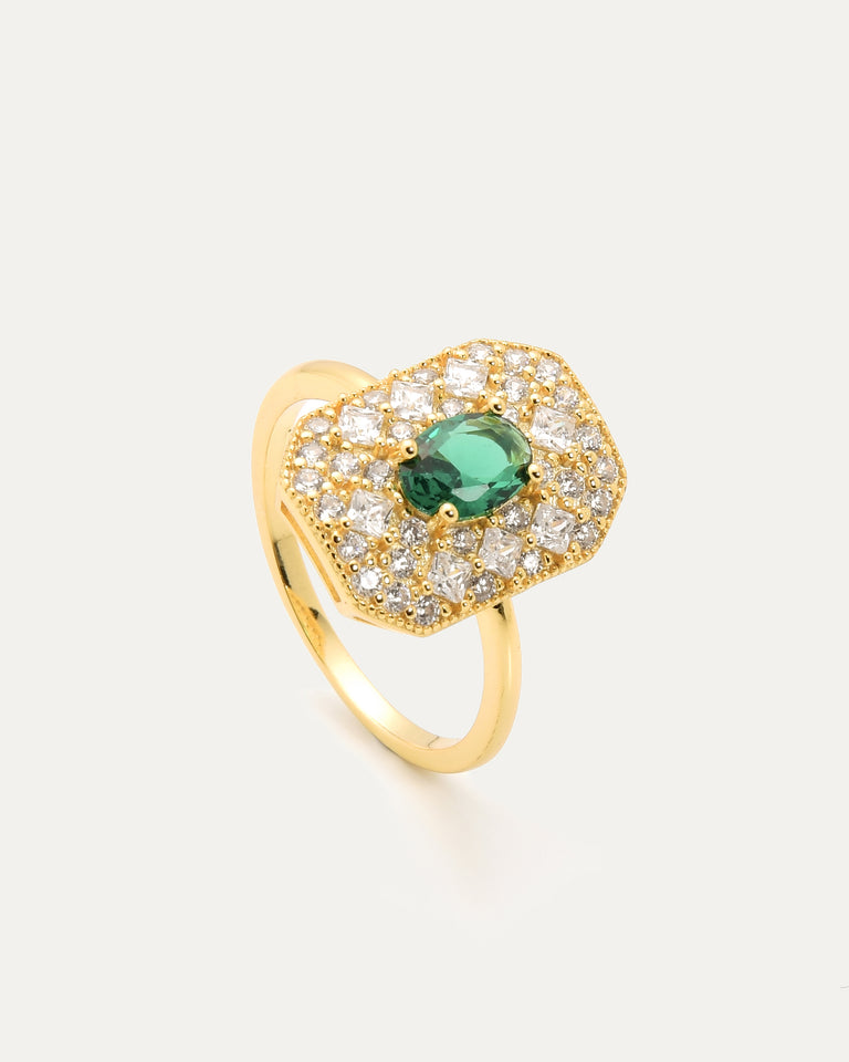 Emerald Art Deco Ring