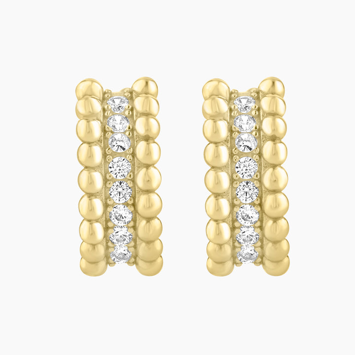 Beaded Pave Stud Earrings