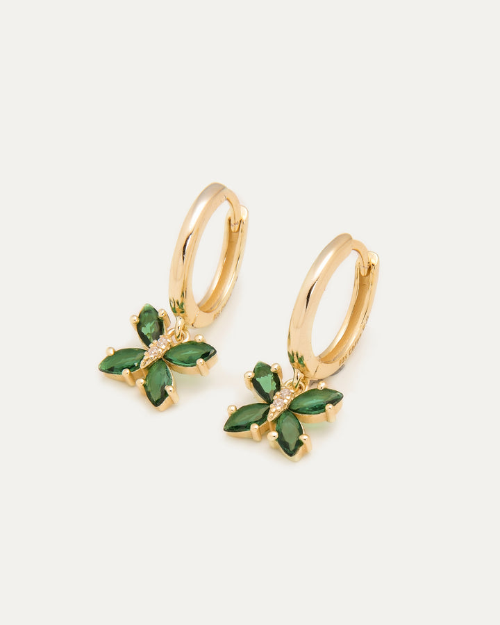 Butterfly hoop earrings