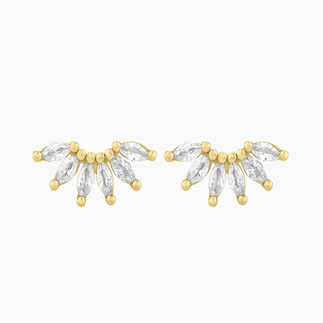 Marquise Stud Climber Earrings