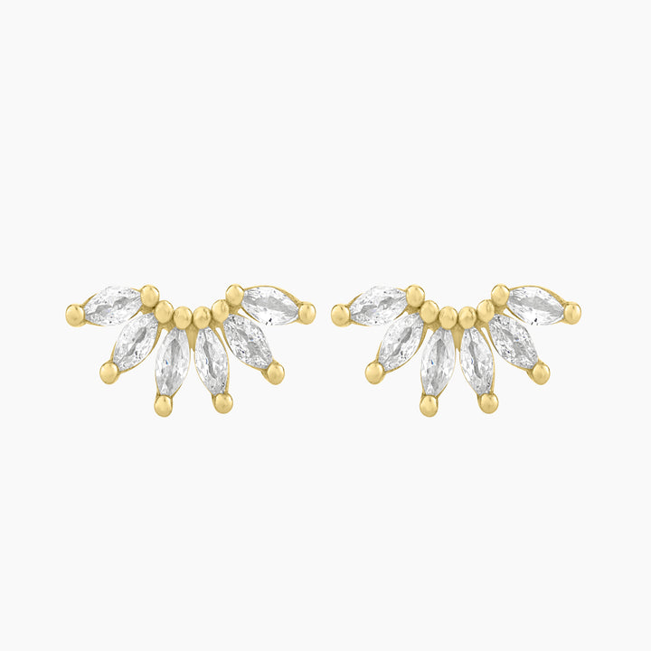 Marquise Stud Climber Earrings