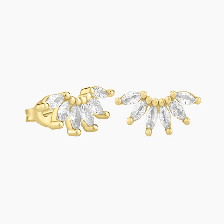 Marquise Stud Climber Earrings