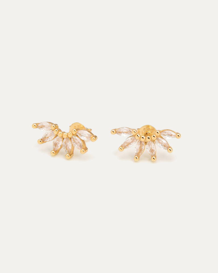 Marquise Stud Climber Earrings