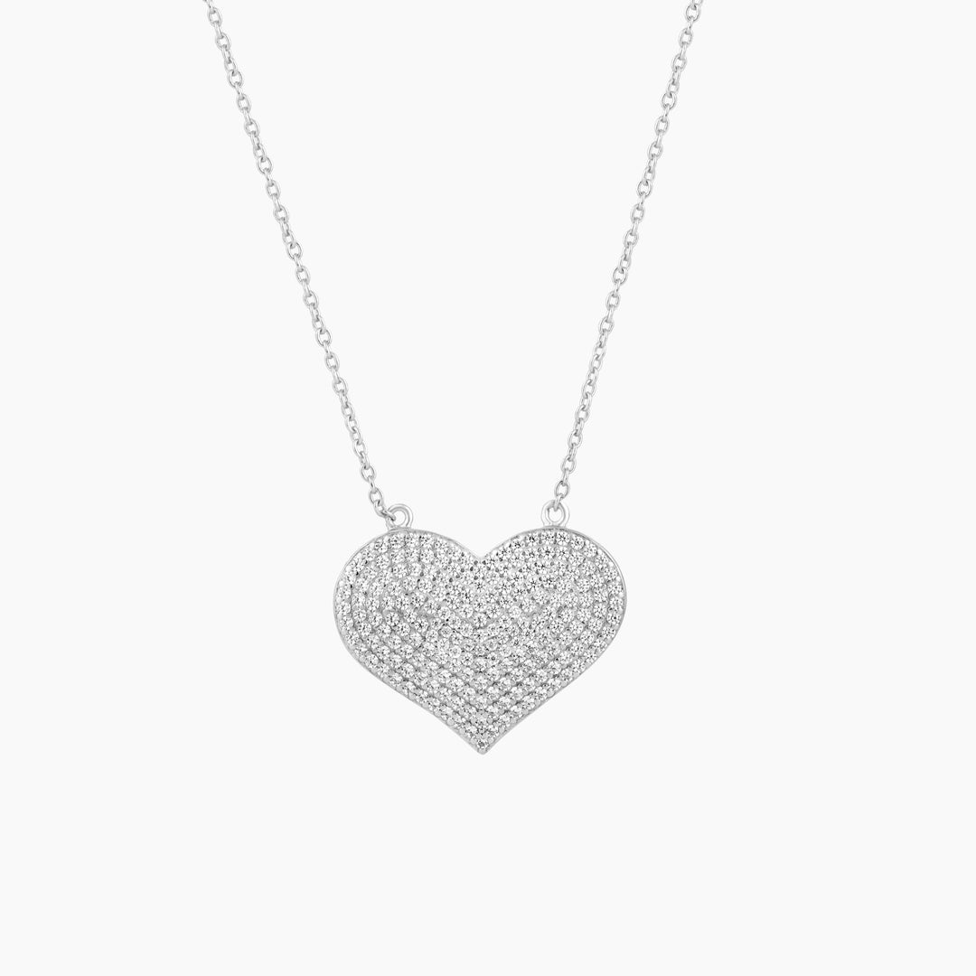 Pave CZ Heart Shaped Necklace