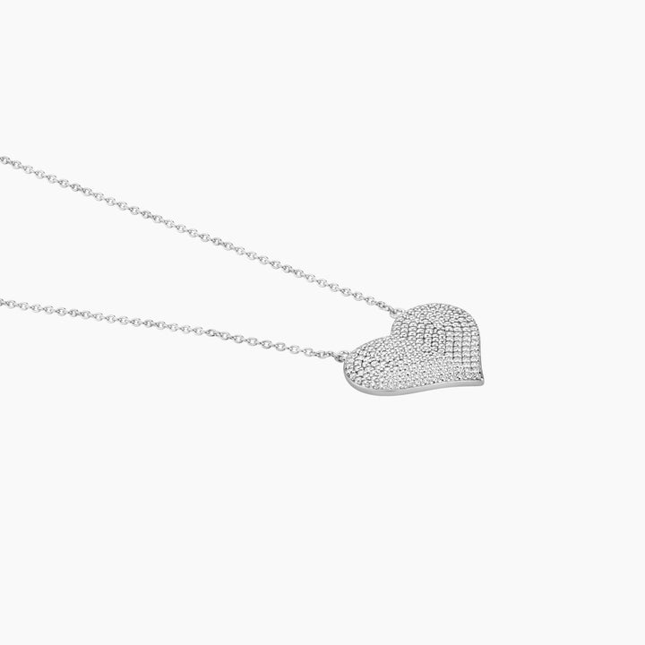 Pave CZ Heart Shaped Necklace