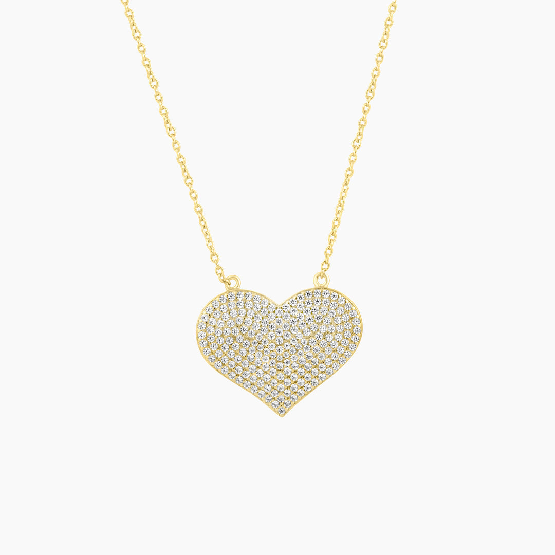 Pave CZ Heart Shaped Necklace