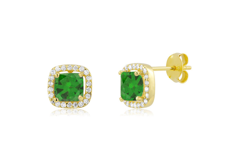 Halo Green Spinel Studs