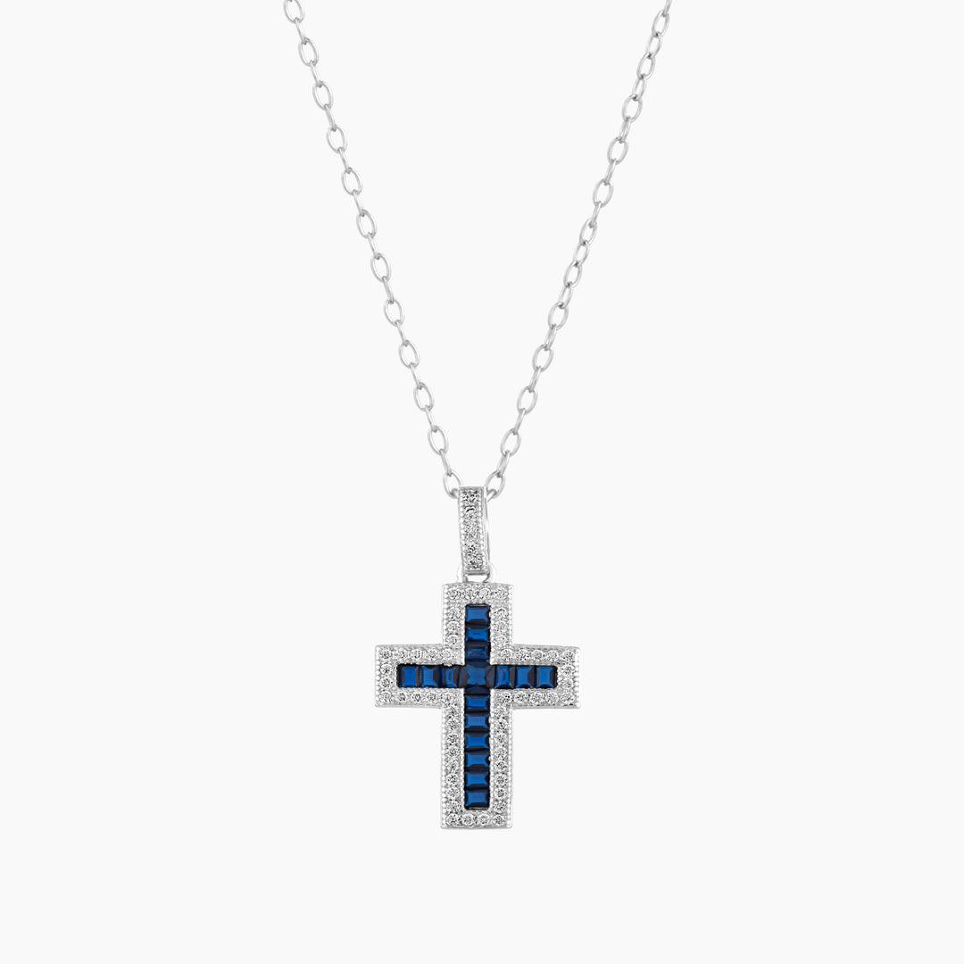 Art Deco Cross Pendant on 18" Chain