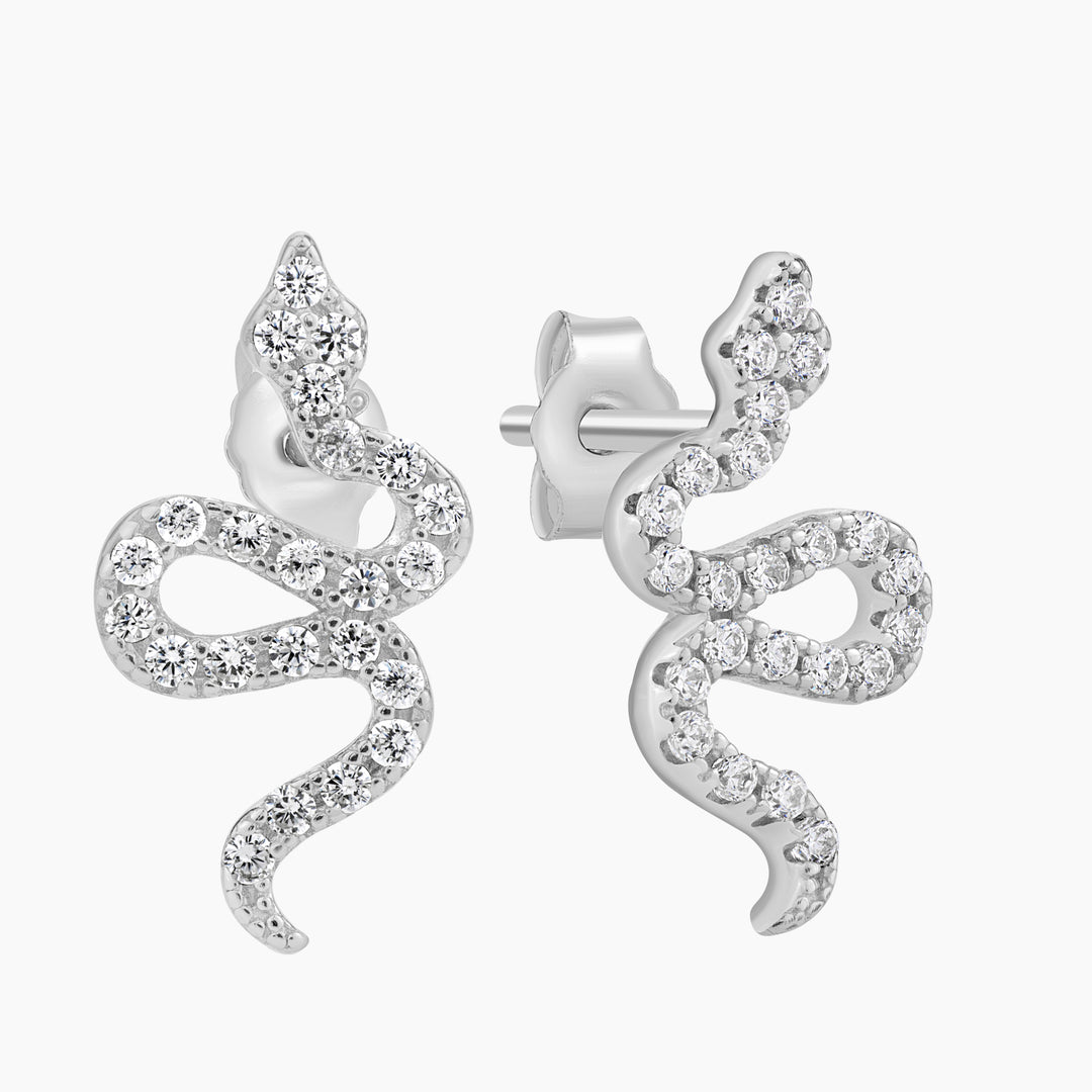 Pave Snake Stud Earrings