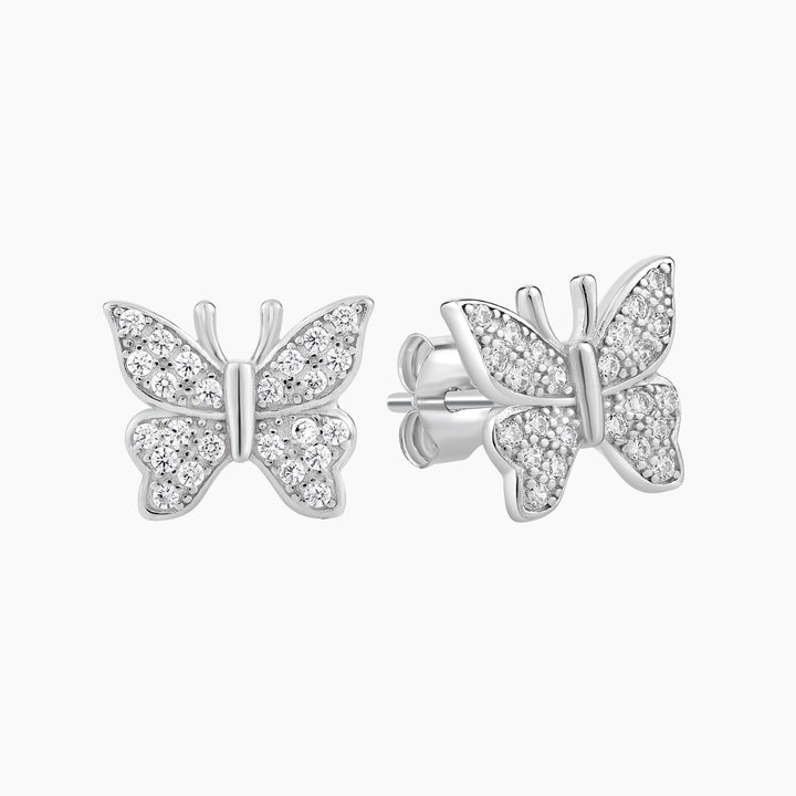 Pave Butterfly Stud Earrings