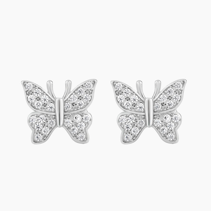 Pave Butterfly Stud Earrings