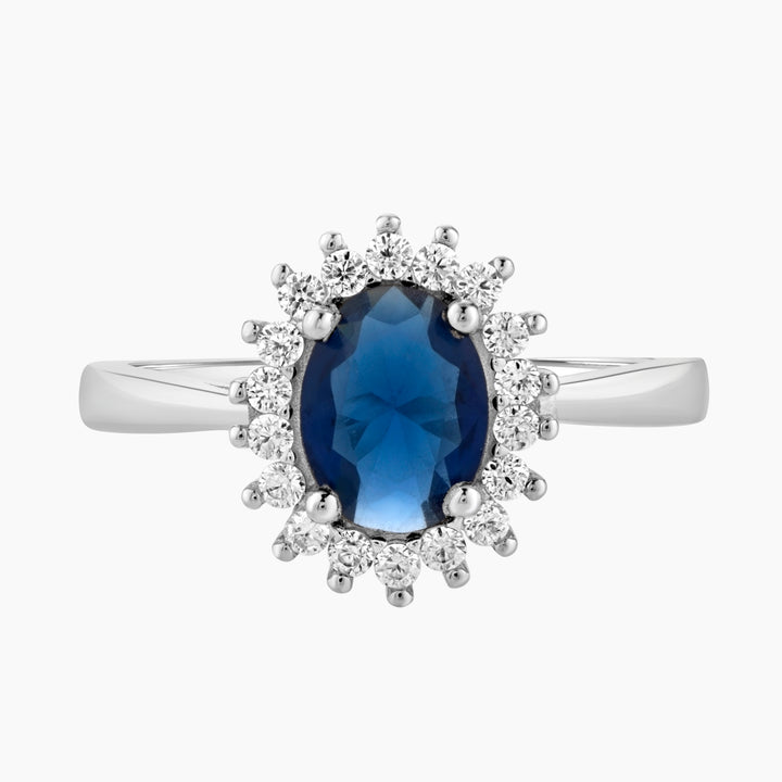 Sapphire Serenity Oval Halo Ring