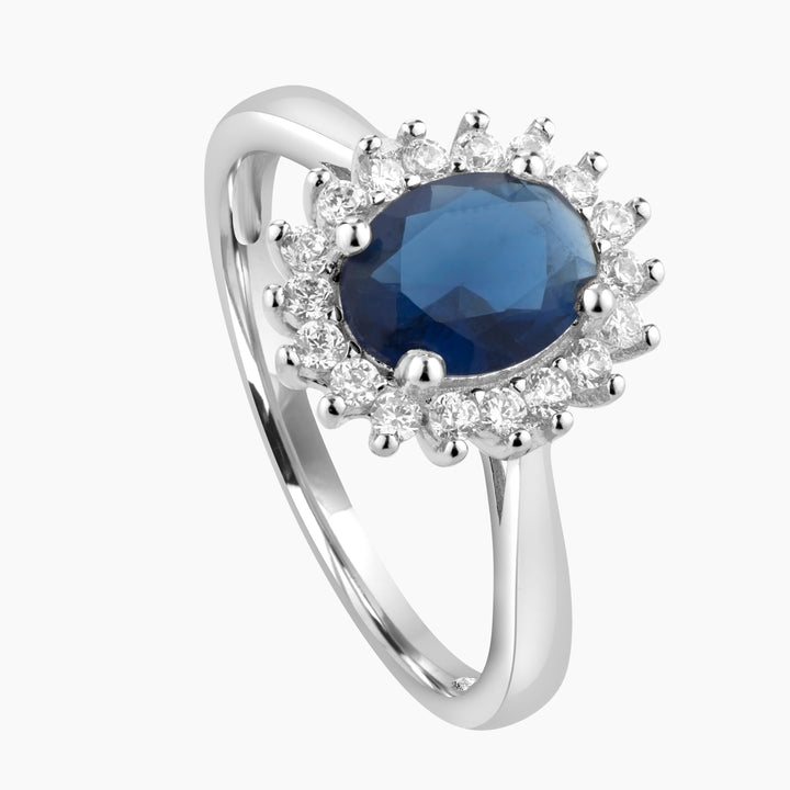 Sapphire Serenity Oval Halo Ring