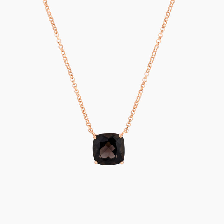 Cushion Cut Genuine Smoky Quartz Necklace