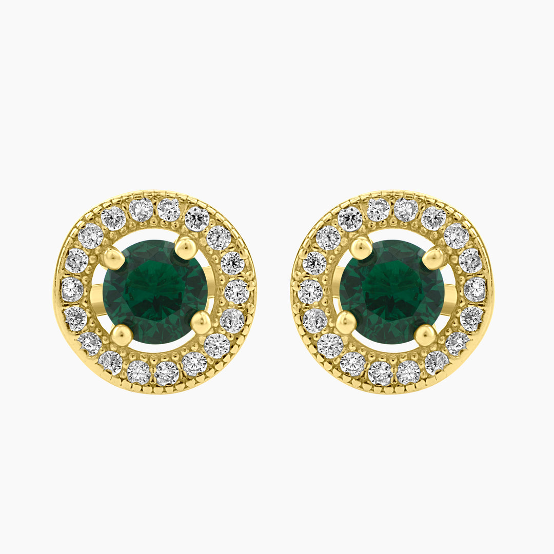 Green Halo Earrings