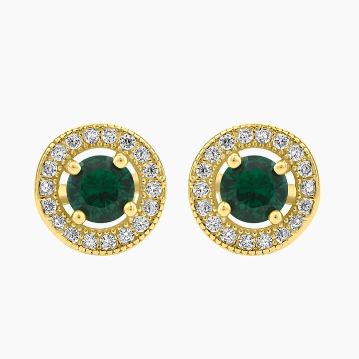 Green Halo Earrings