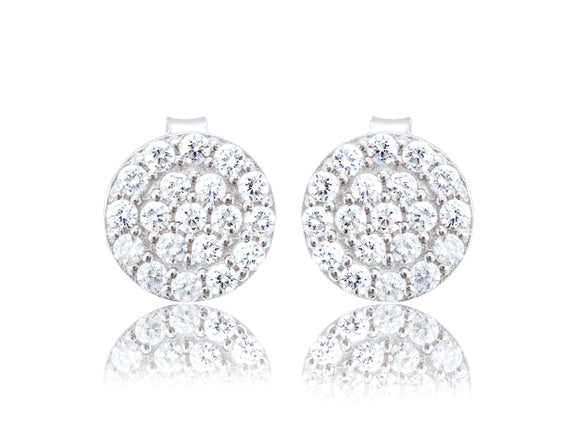 Pave Round Stud Earrings