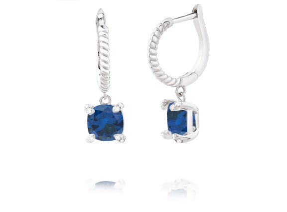 Huggie Earring with Imitation Blue Sapphire