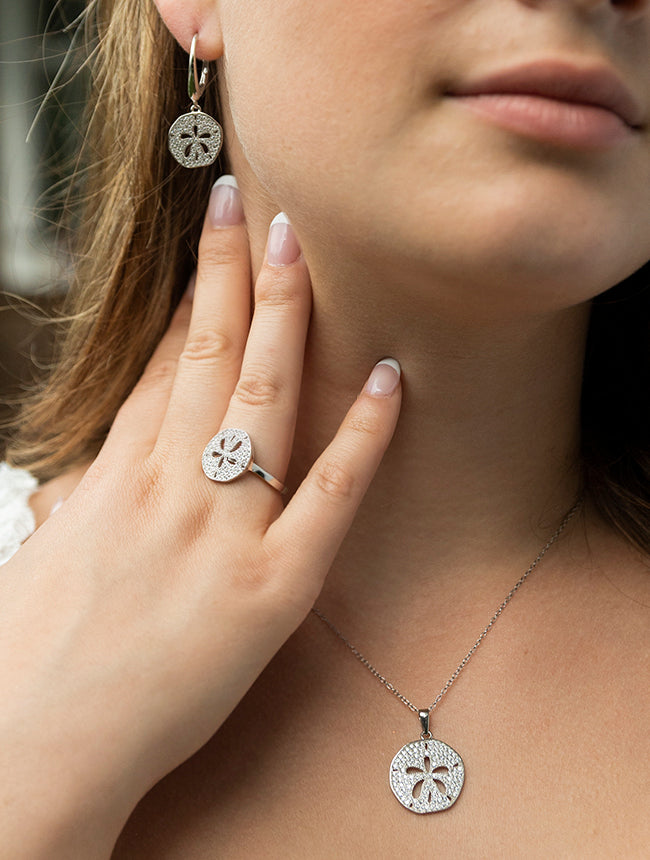 Sand Dollar Leverback Earring