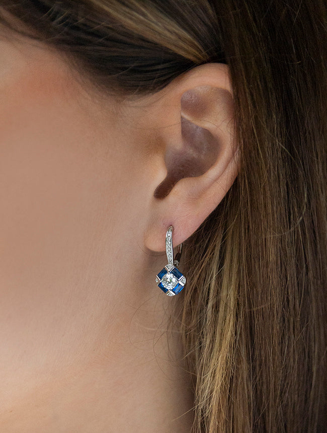 Art Deco Leverback Earrings