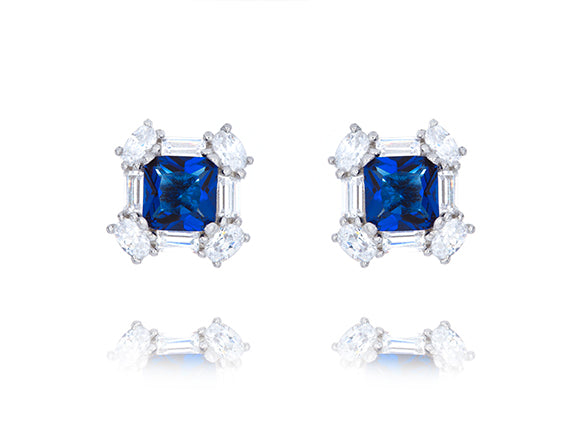 Art Deco Halo Stud Earrings