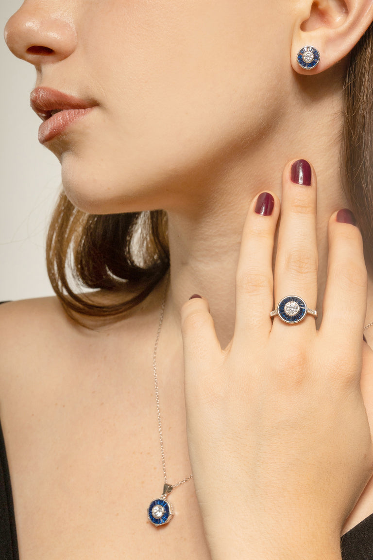 Baguettes Halo Pendant