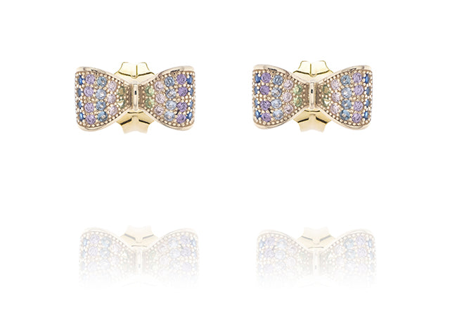 Pastel Color CZ Bow Earring
