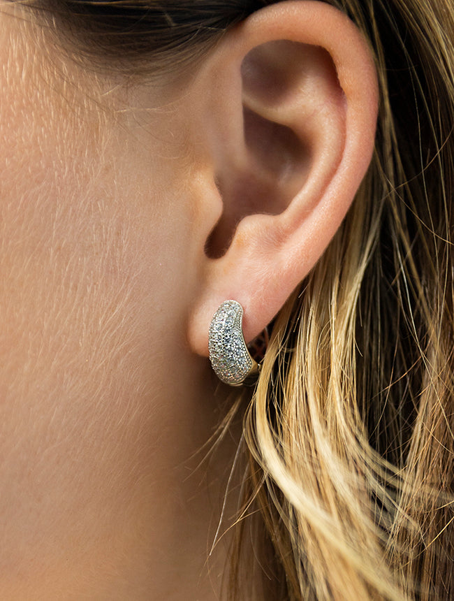 Pave Huggie Earrings