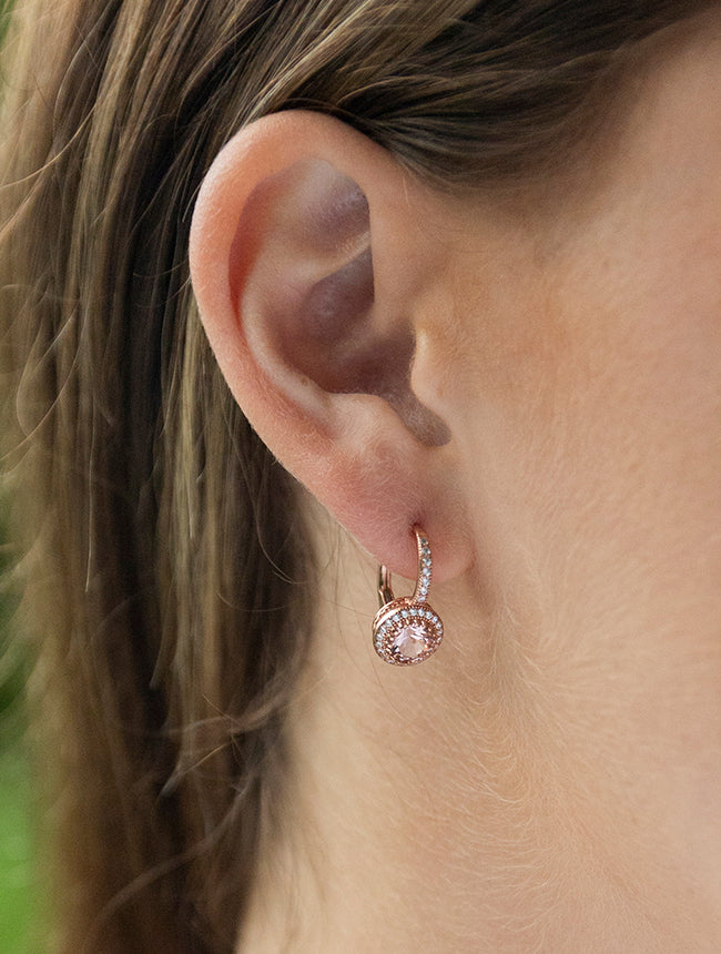 Lever Back Earrings with imitation Morganite