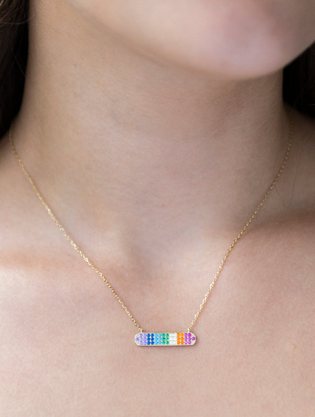 Rainbow Color Cubic Zirconia Necklace
