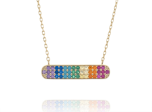 Rainbow Color Cubic Zirconia Necklace