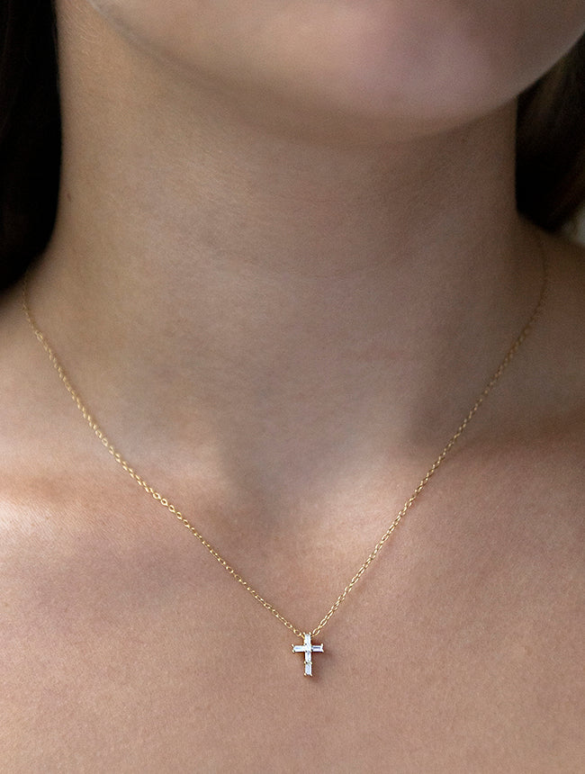 Baguette Cross Necklace