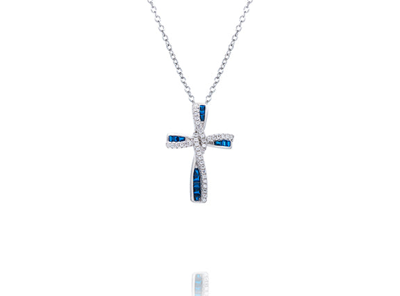 Art Deco Cross Pendant on 18