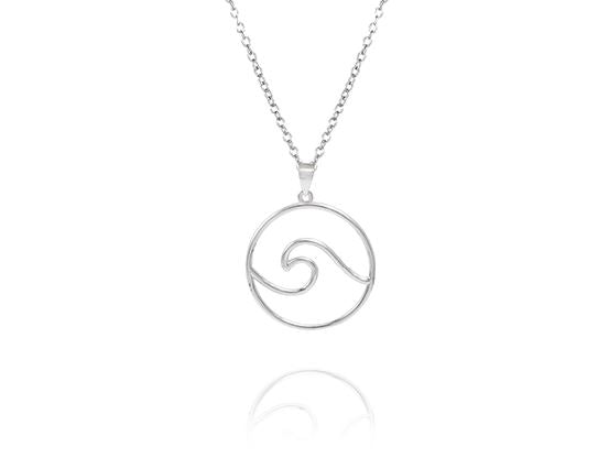 Wave Pendant on Chain