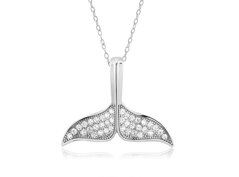 Whale Tail Pendant on Chain