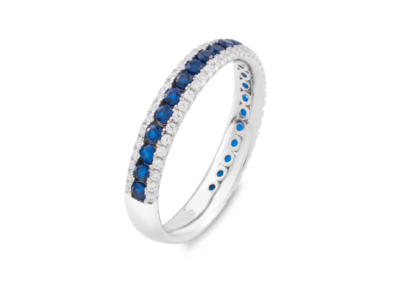 Blue and white Pave Ring