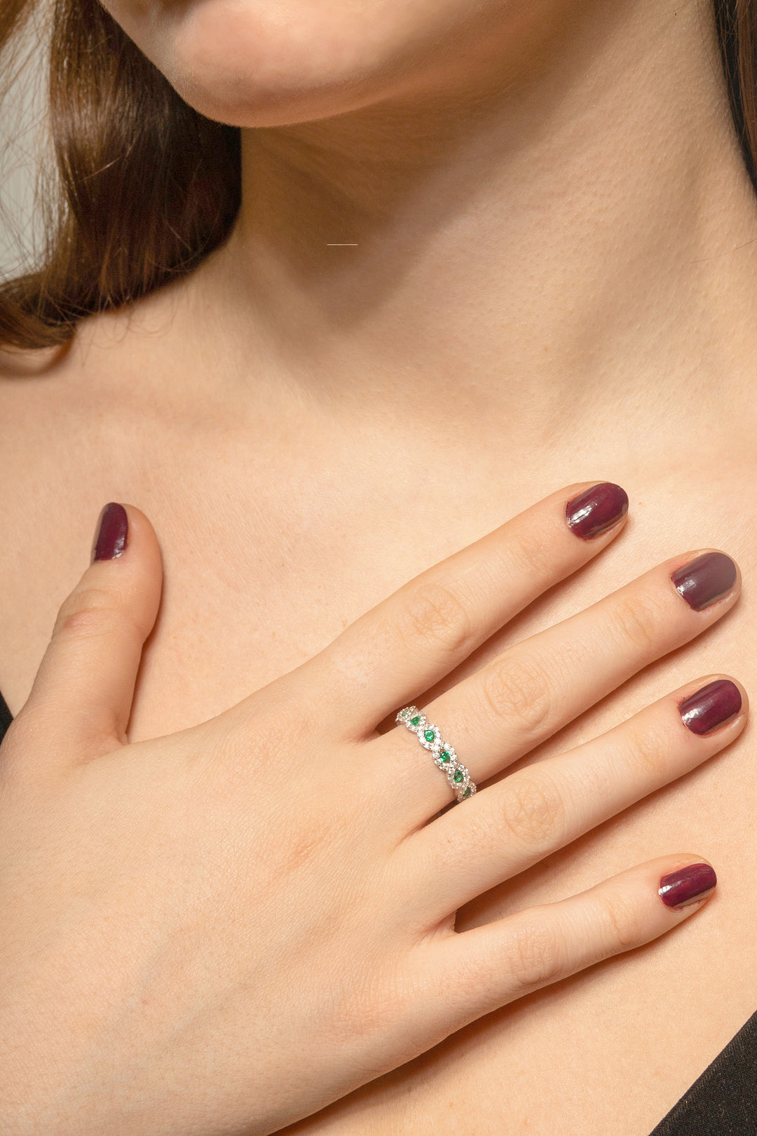 Braid Green Spinel Ring