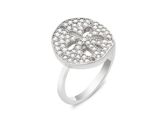 Pave Cubic CZ Sand Dollar Ring
