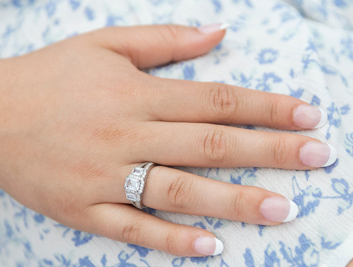 Triple Emerald Cut Ring