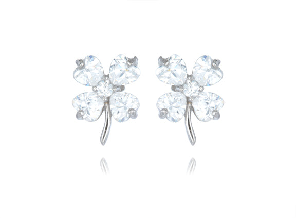 Heart Shaped Four Leaf Clover Earring