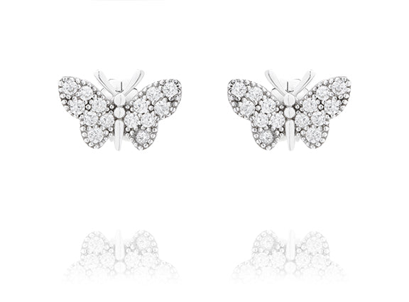 Pave CZ Butterfly Earring